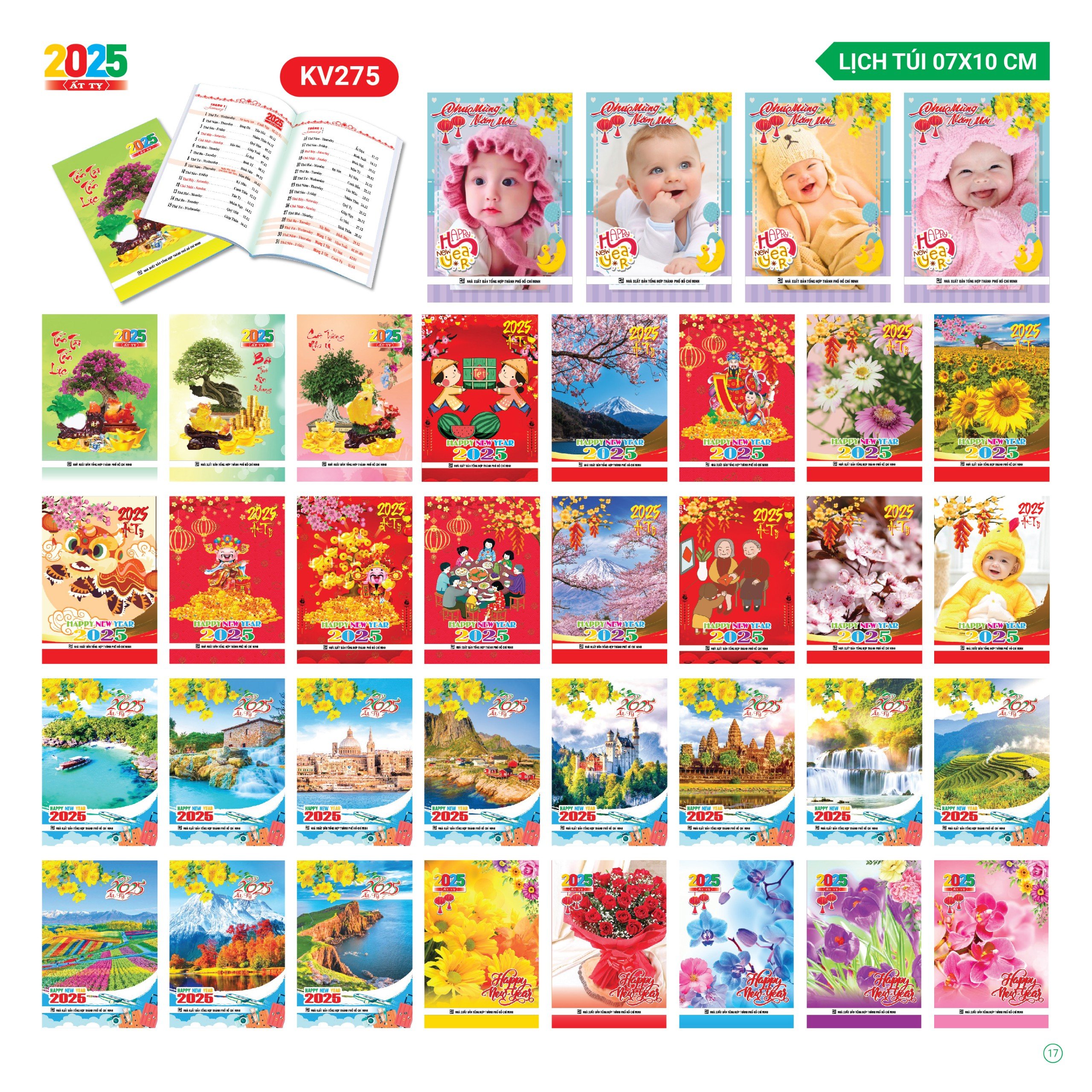 Bìa trước Lịch Túi 2025