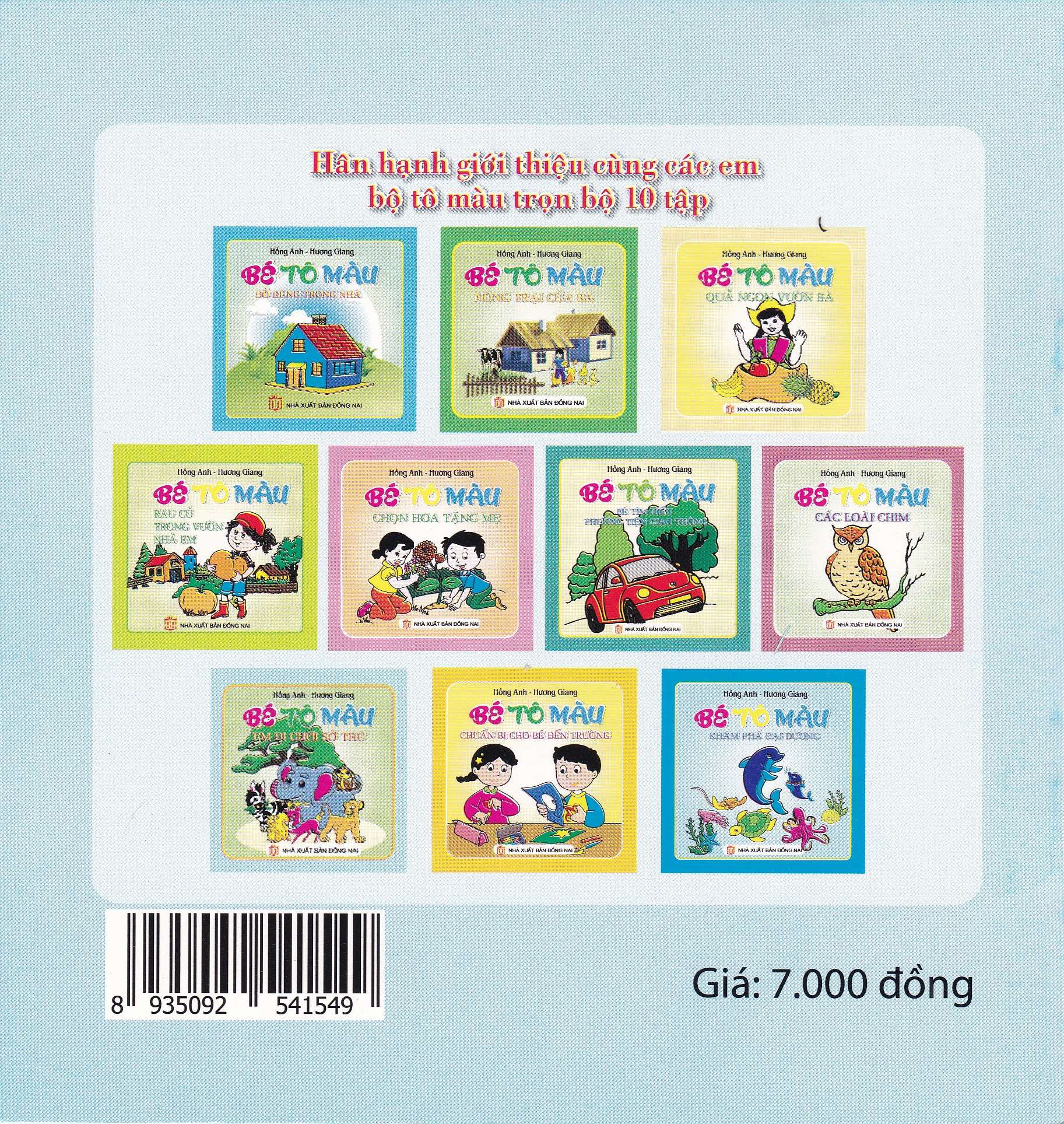 Bìa sau Bé Tô Màu Đồ Dùng Trong Nhà
